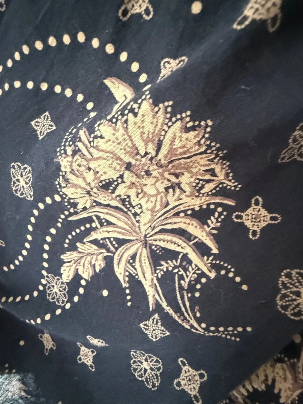 Free People Golden Hour Navy Floral Smocked Maxi Dress - Picture 5 of 6